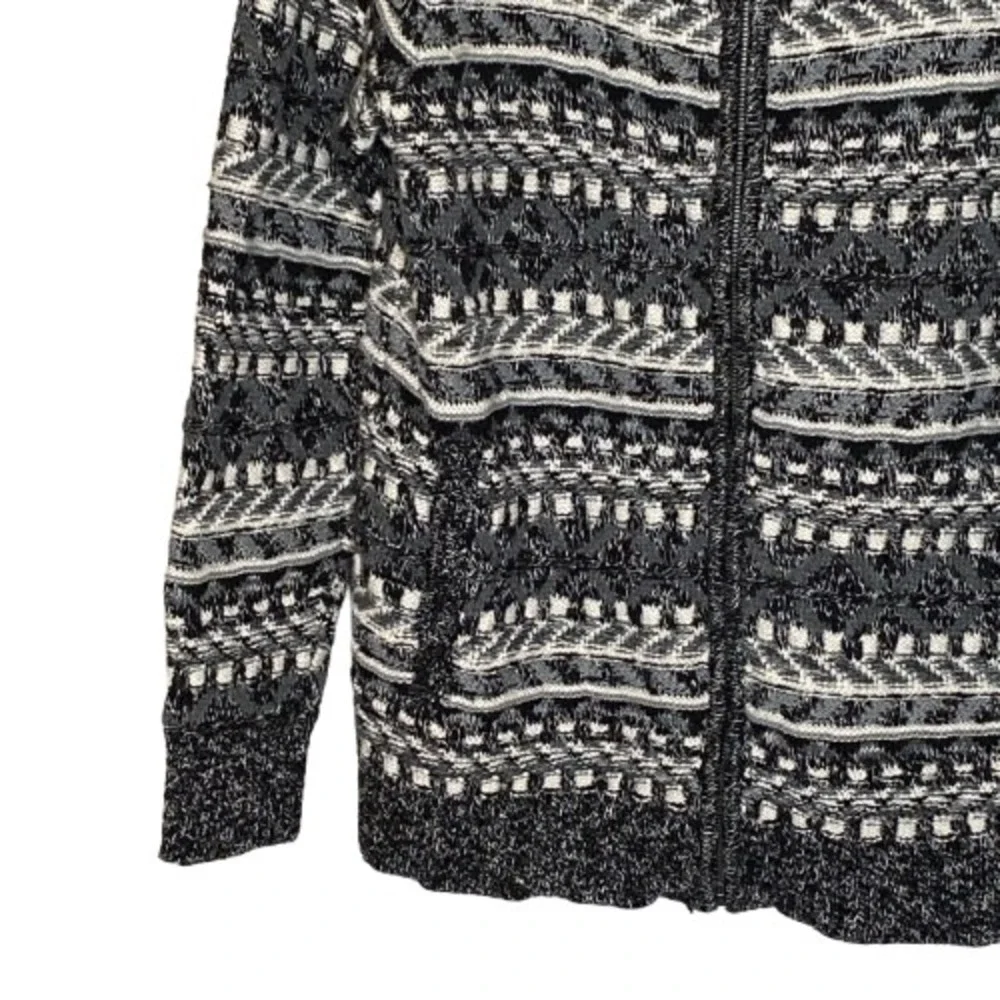 LL Bean Womens Fair Isle Full Zip Cardigan M Cotton Nordic Cabincore Granola
